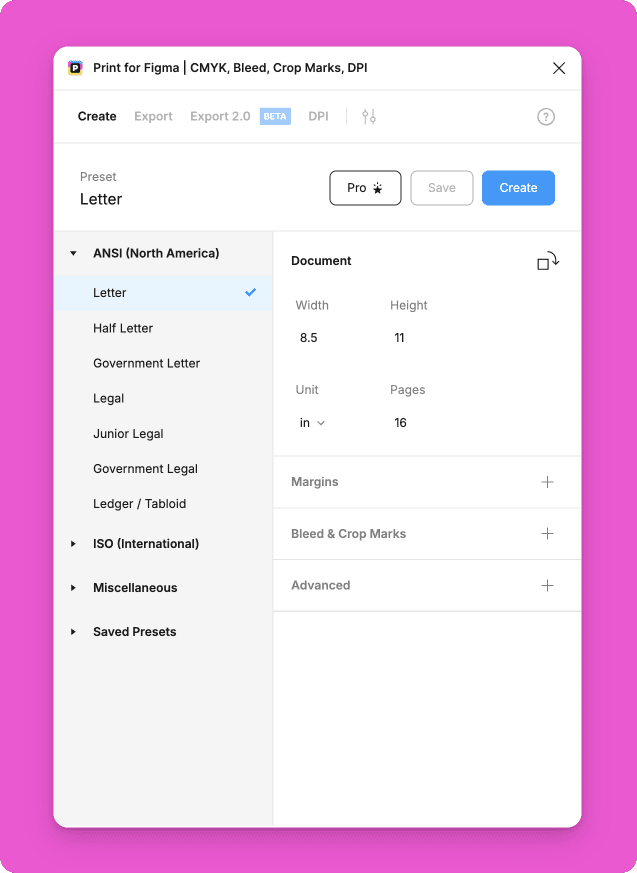 Print design in Figma with the Print for Figma plugin.